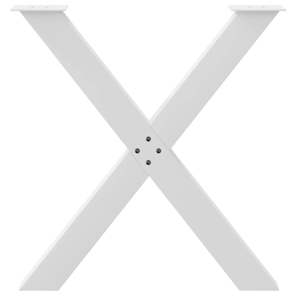 Spisebordben X-formet 2 stk hvit 70 x (72-73) cm stål