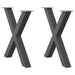Spisebordben X-formet 2 stk antrasitt 70 x (72-73) cm stål