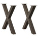 Spisebordben X-formet 2 stk naturstål 70 x (72-73) cm stål