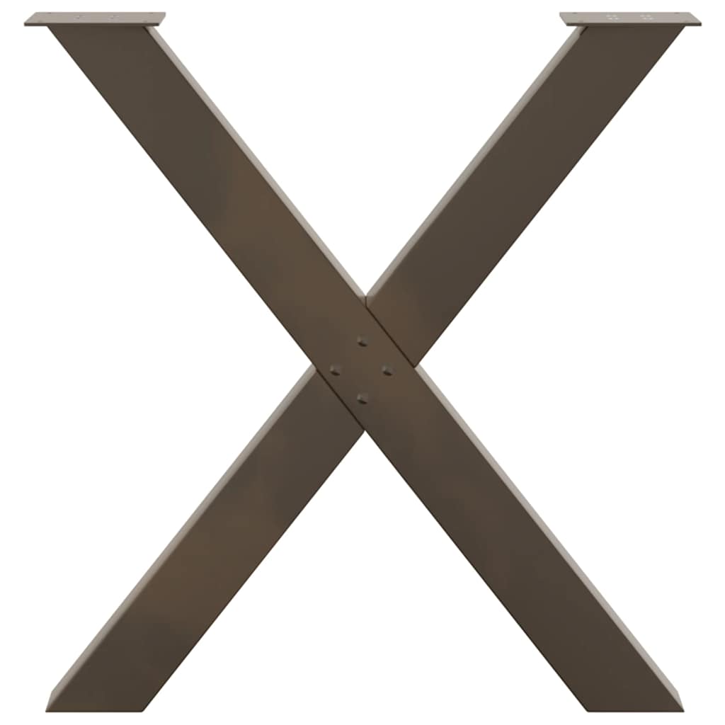 Spisebordben X-formet 2 stk naturstål 70 x (72-73) cm stål