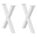Spisebordben X-formet 2 stk hvit 80 x (72-73) cm stål vidaXL