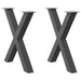 Spisebordben X-formet 2 stk antrasitt 80x(72-73) cm stål