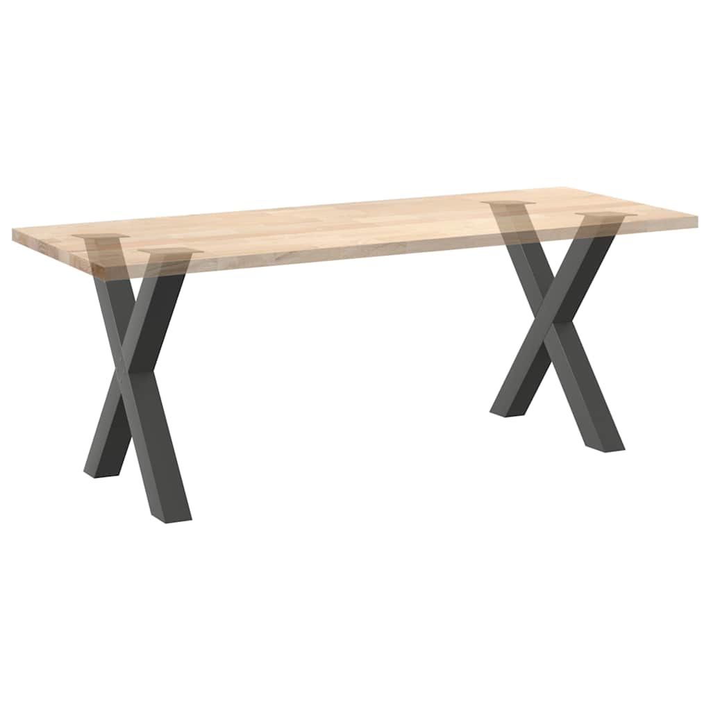 Spisebordben X-formet 2 stk antrasitt 80x(72-73) cm stål