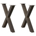 Spisebordben X-formet 2 stk naturstål 80 x (72-73) cm stål