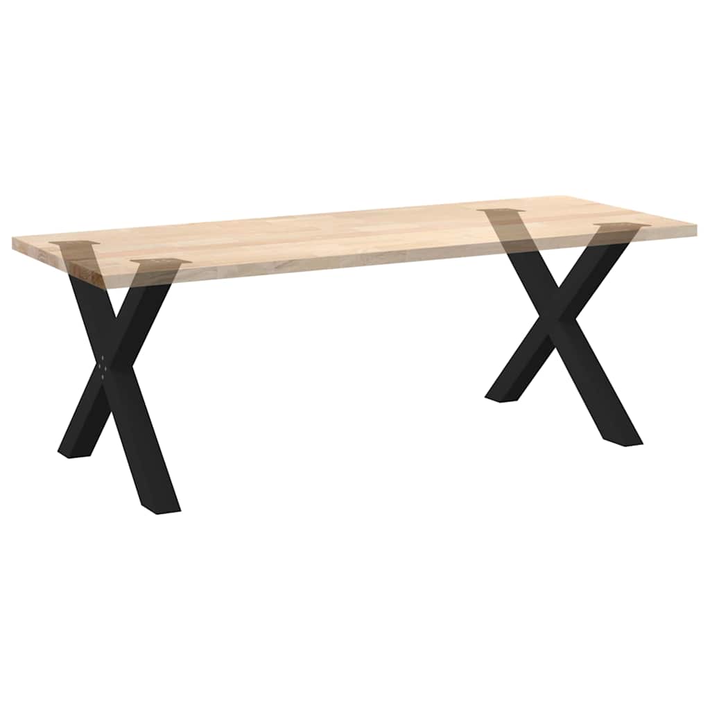 Spisebordben X-formet 2 stk svart 90 x (72-73) cm stål