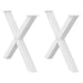 Spisebordben X-formet 2 stk hvit 90 x (72-73) cm stål