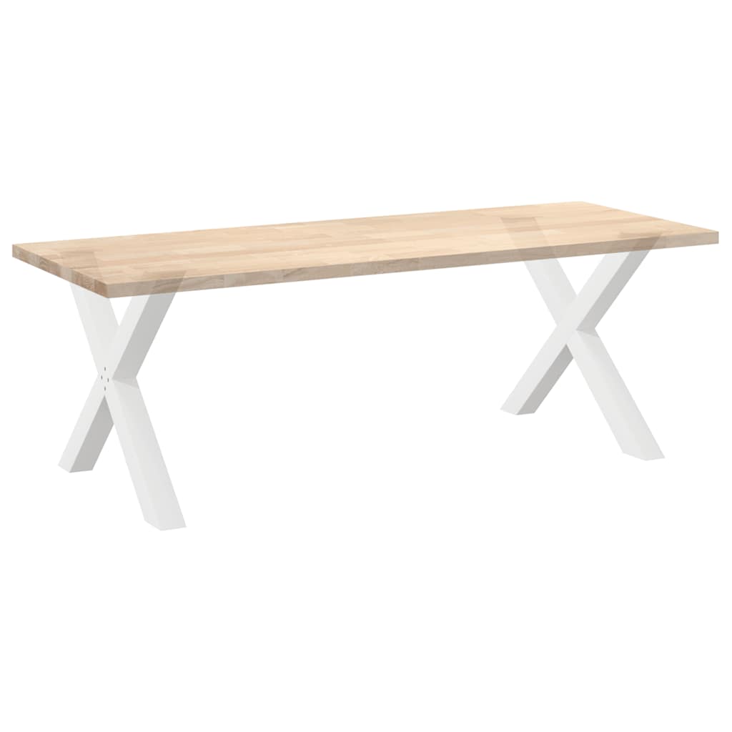 Spisebordben X-formet 2 stk hvit 90 x (72-73) cm stål