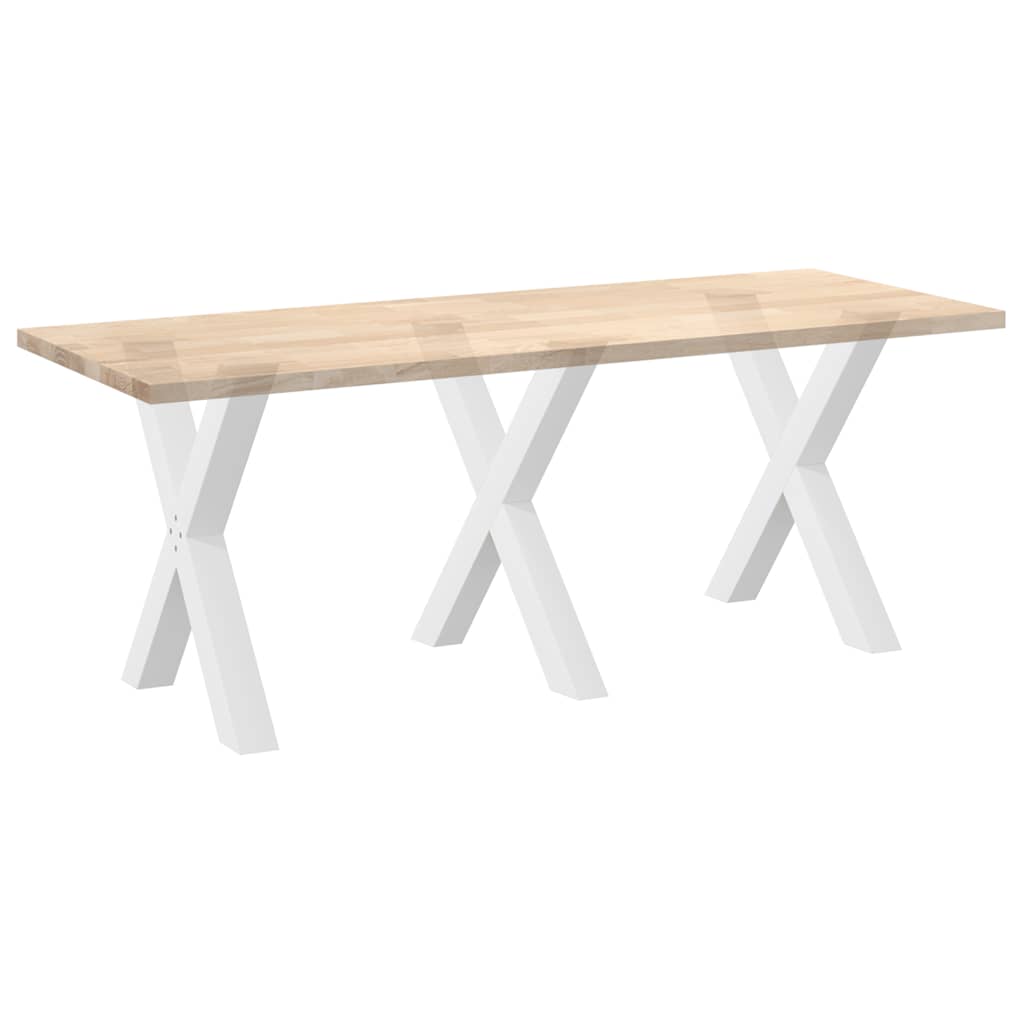 Spisebordben X-formet 3 stk hvit 70 x (72-73) cm stål vidaXL