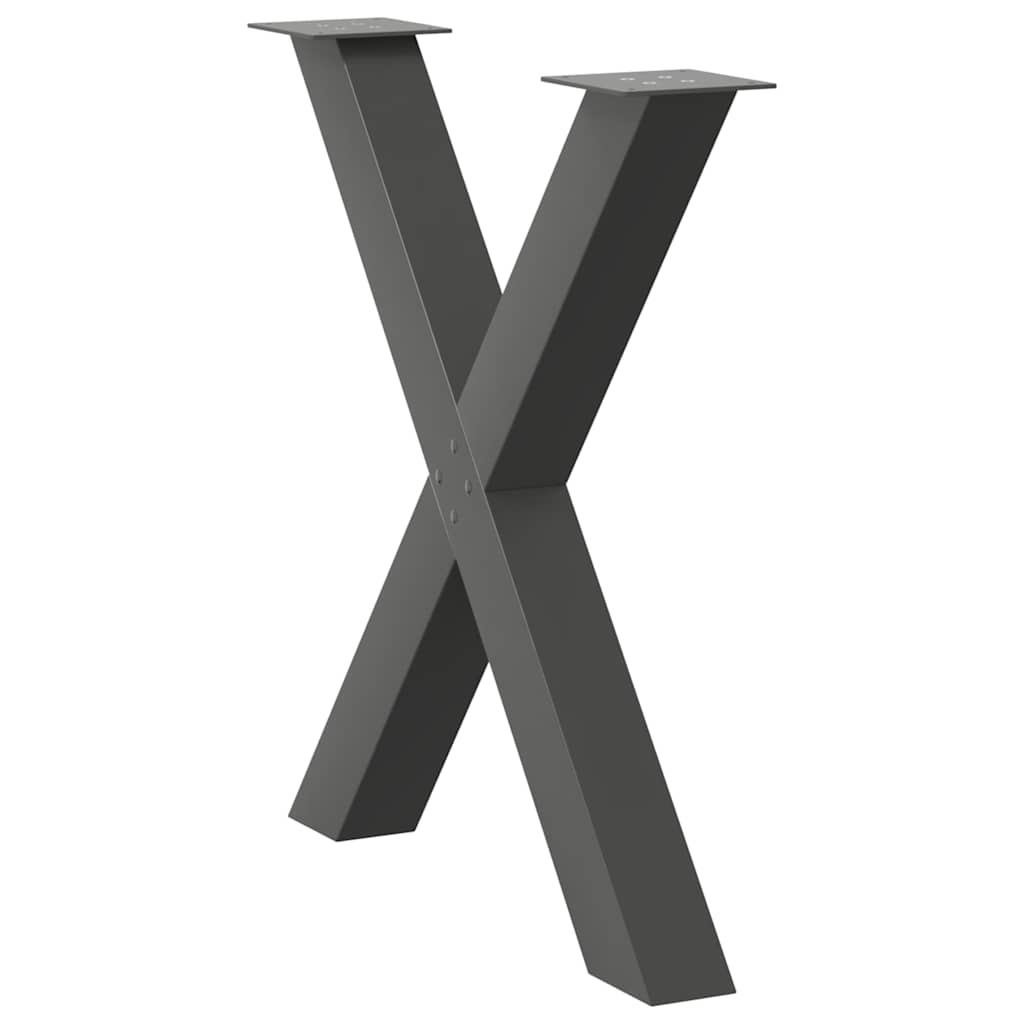 Spisebordben X-formet 3 stk antrasitt 70 x (72-73) cm stål