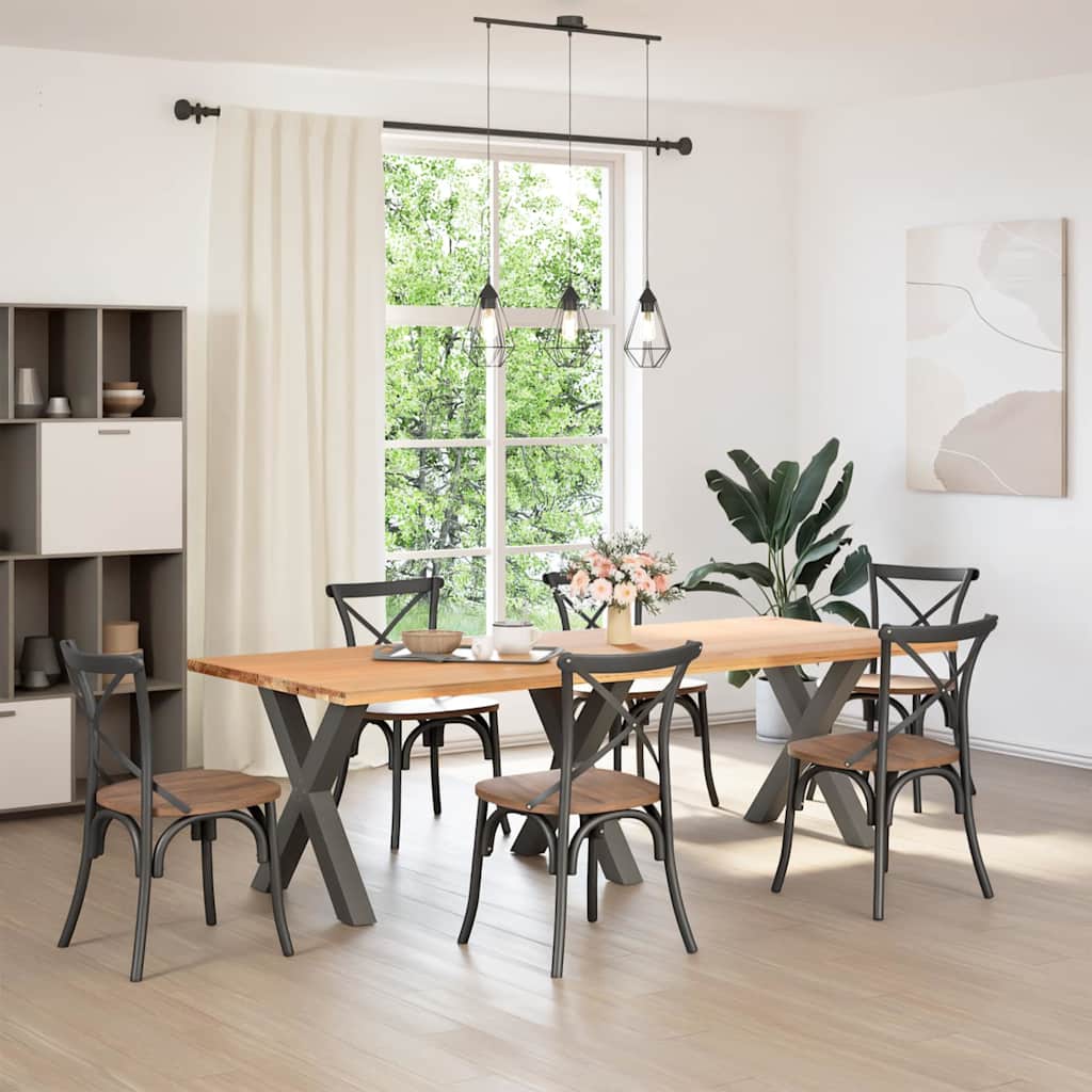 Spisebordben X-formet 3 stk antrasitt 80 x (72-73) cm stål