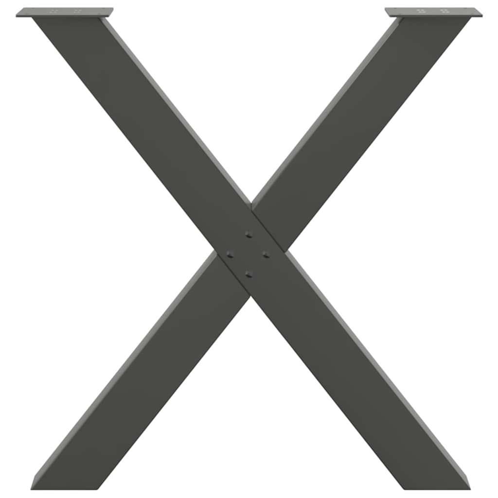 Spisebordben X-formet 3 stk antrasitt 80 x (72-73) cm stål
