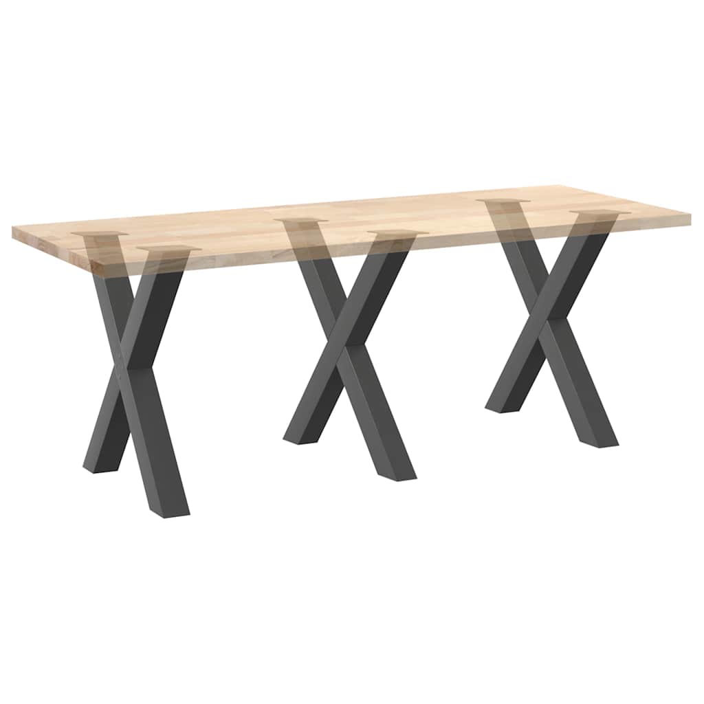 Spisebordben X-formet 3 stk antrasitt 80 x (72-73) cm stål
