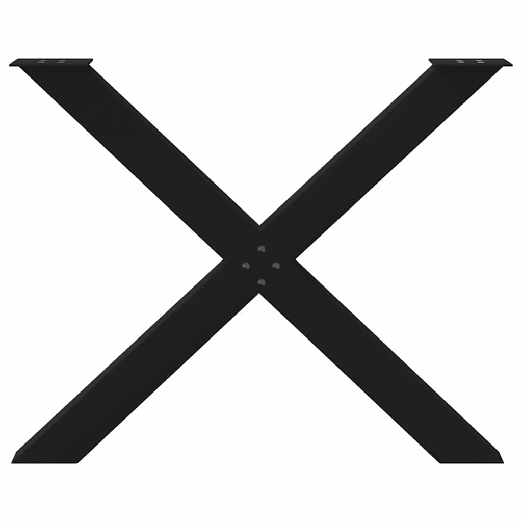Spisebordben X-formet 3 stk svart 90 x (72-73) cm stål