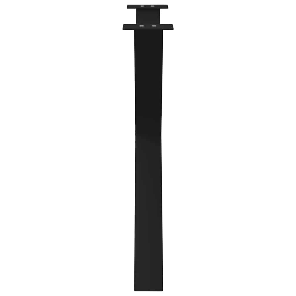 Spisebordben X-formet 3 stk svart 90 x (72-73) cm stål