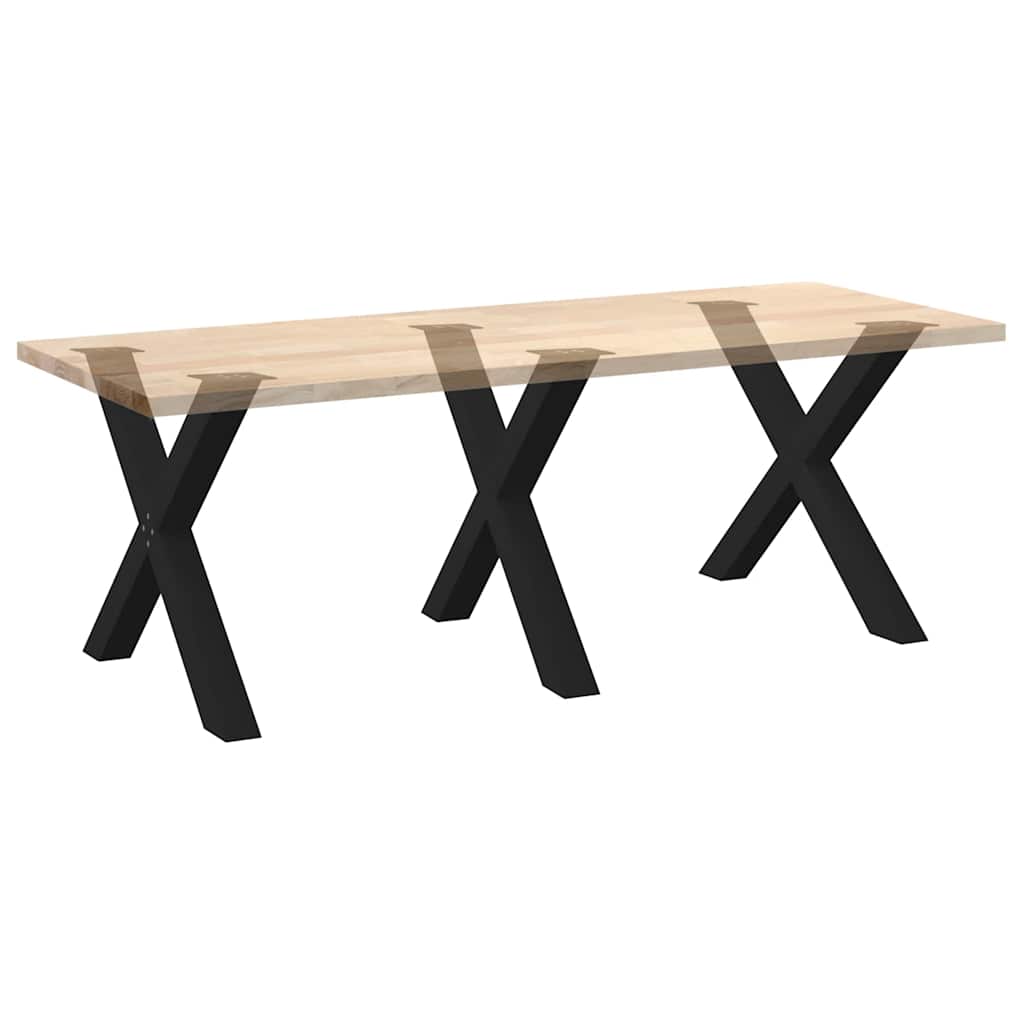 Spisebordben X-formet 3 stk svart 90 x (72-73) cm stål