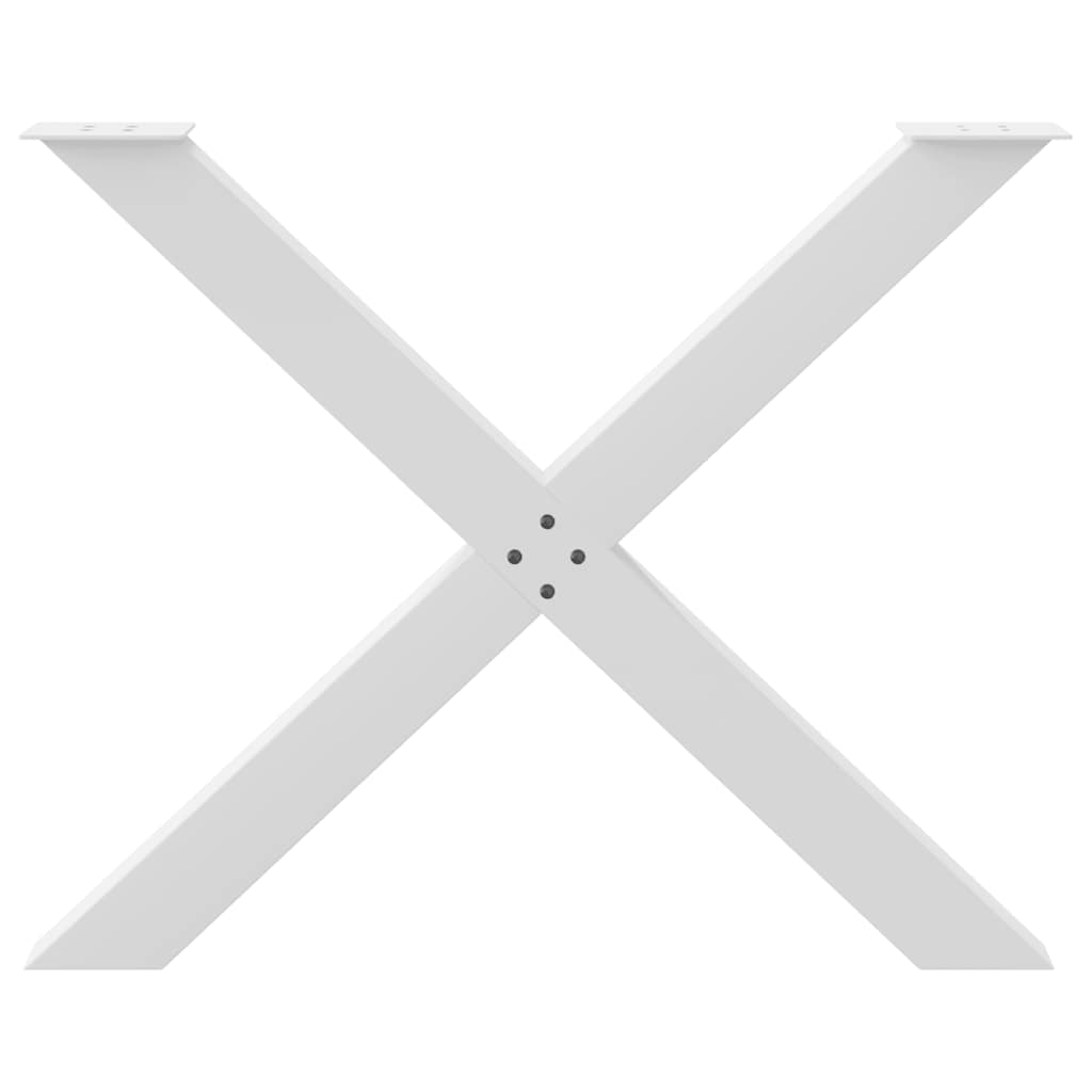 Spisebordben X-formet 3 stk hvit 90 x (72-73) cm stål vidaXL