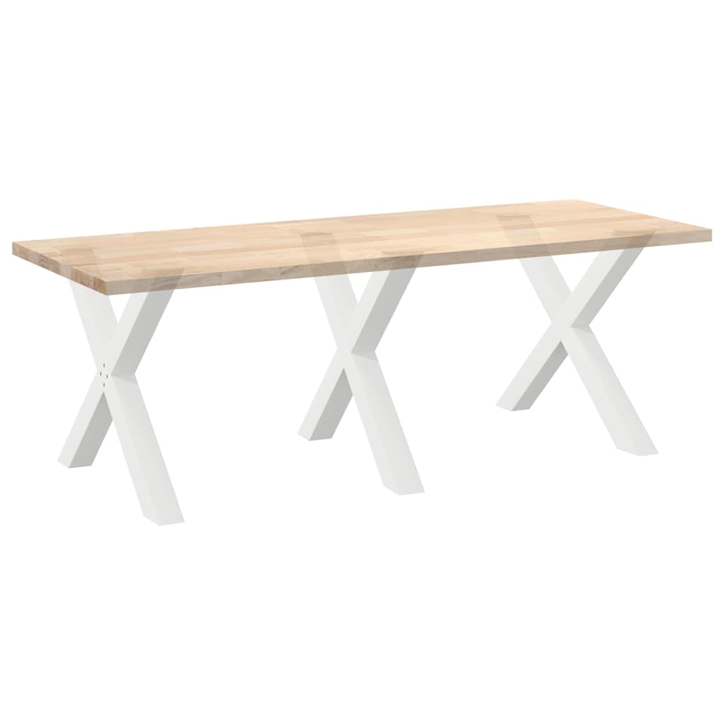 Spisebordben X-formet 3 stk hvit 90 x (72-73) cm stål vidaXL