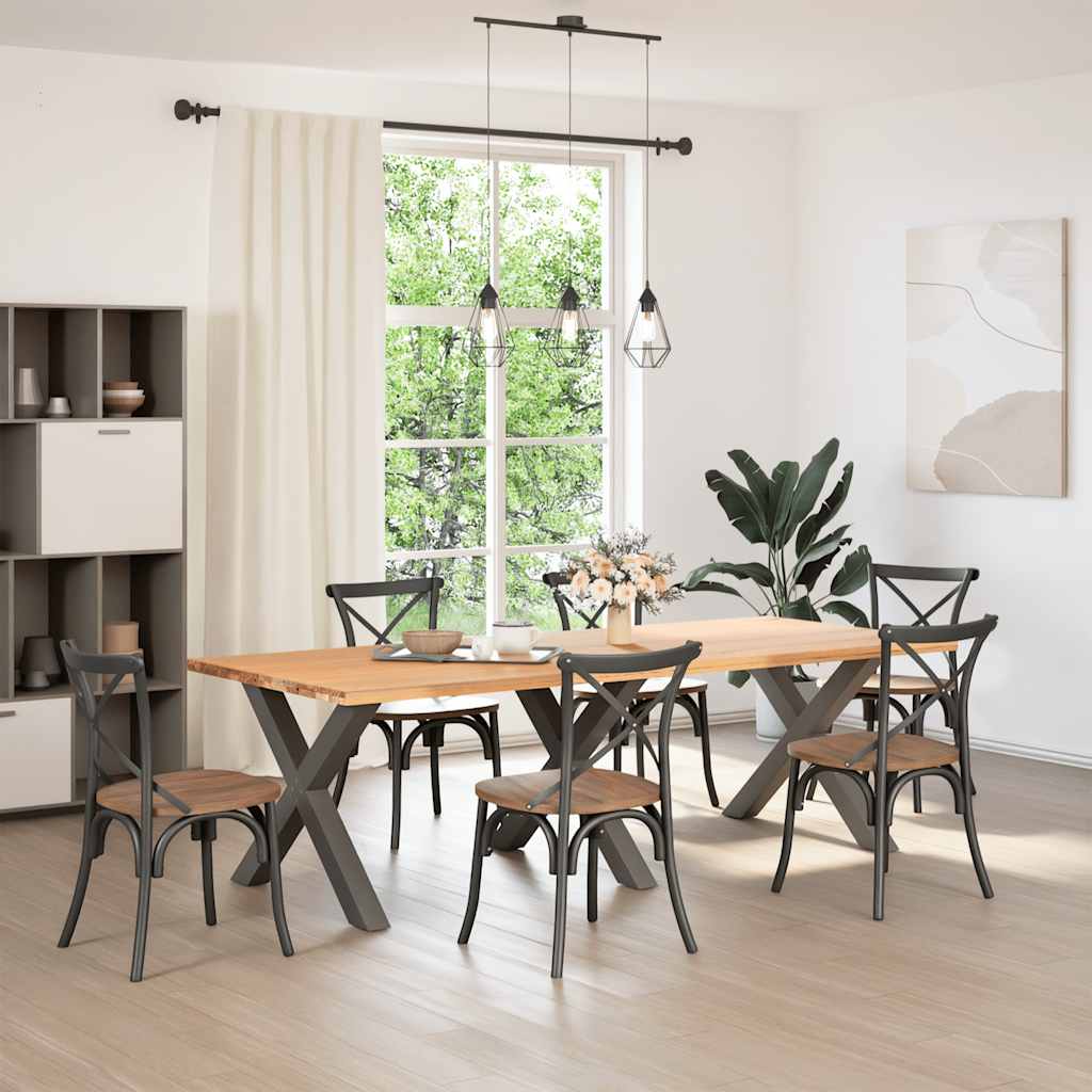 Spisebordben X-formet 3 stk antrasitt 90 x (72-73) cm stål