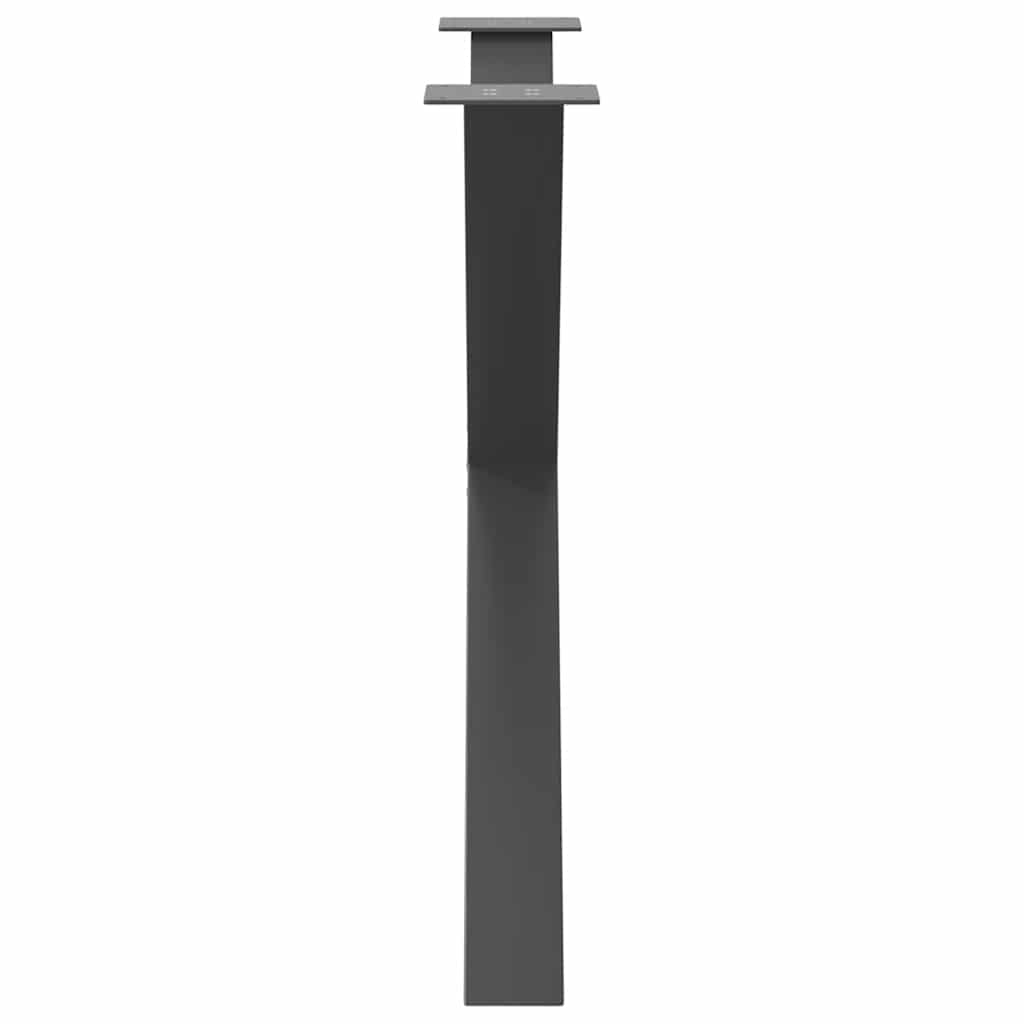 Spisebordben X-formet 3 stk antrasitt 90 x (72-73) cm stål