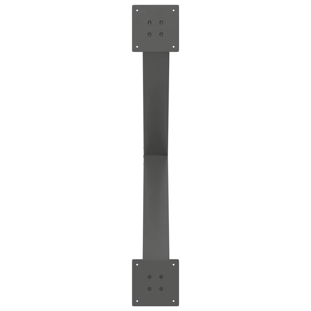 Spisebordben X-formet 3 stk antrasitt 90 x (72-73) cm stål