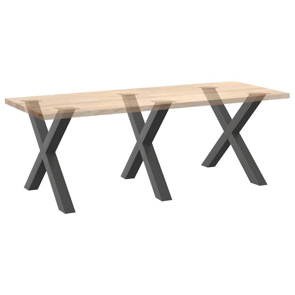 Spisebordben X-formet 3 stk antrasitt 90 x (72-73) cm stål