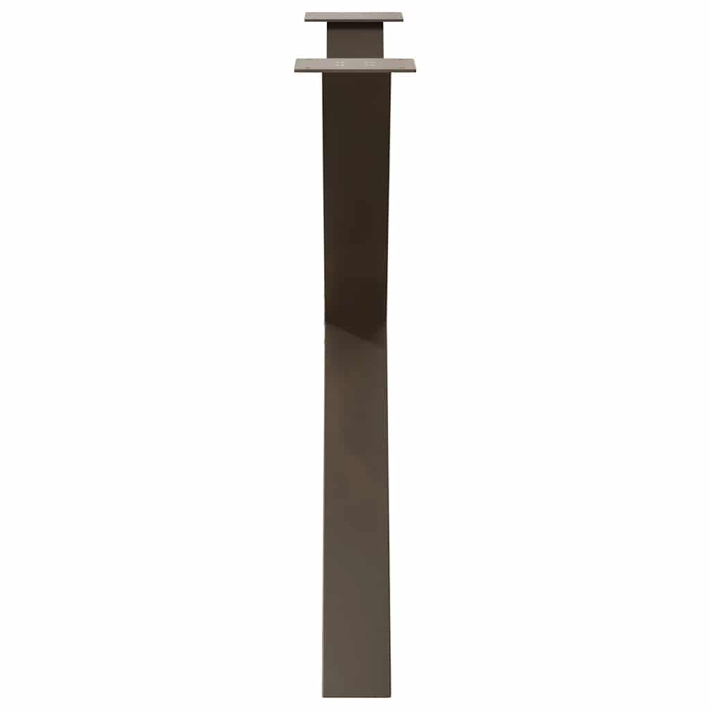 Spisebordben X-formet 3 stk naturstål 90 x (72-73) cm stål