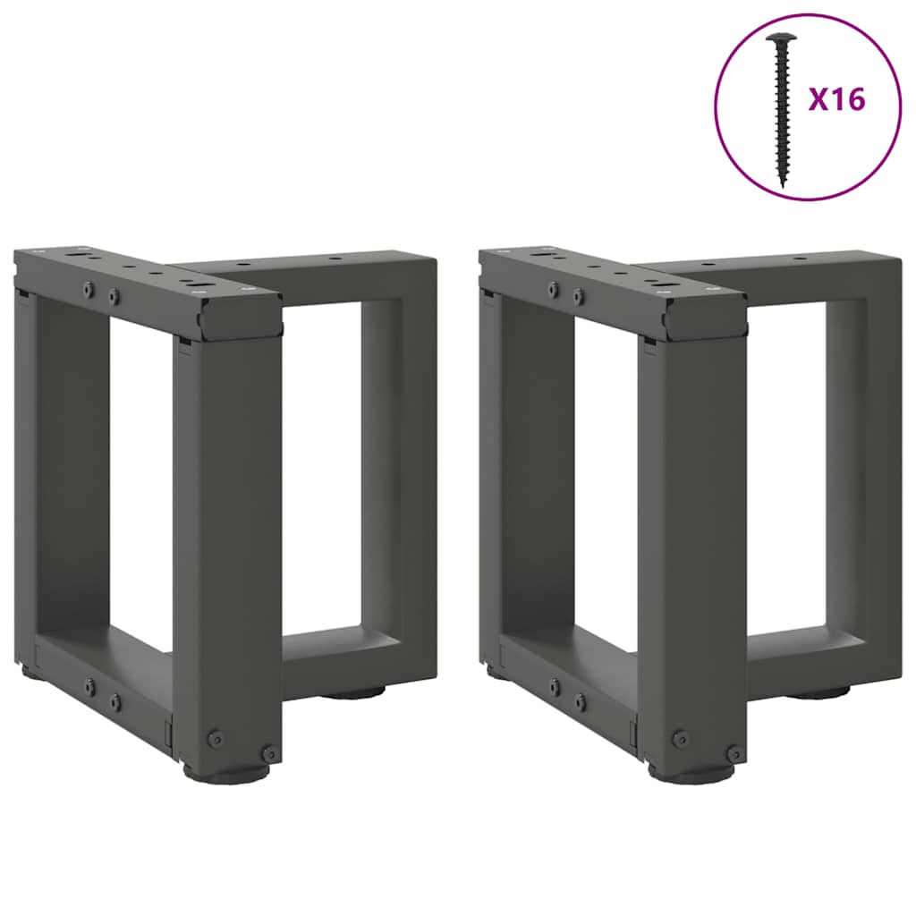 Salongbordben T-formet 2 stk antrasitt 30x25x(30-31) cm stål