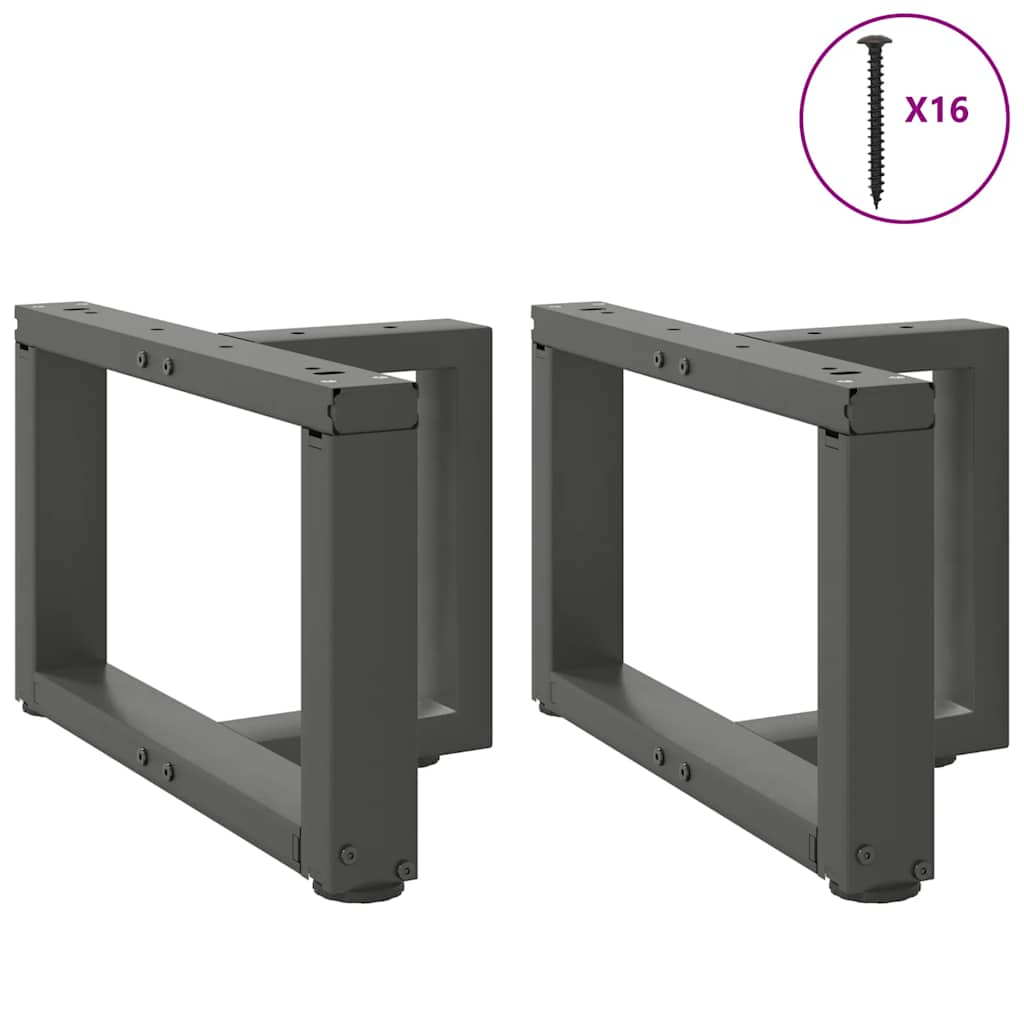 Salongbordben T-formet 2 stk antrasitt 40x25x(30-31) cm stål