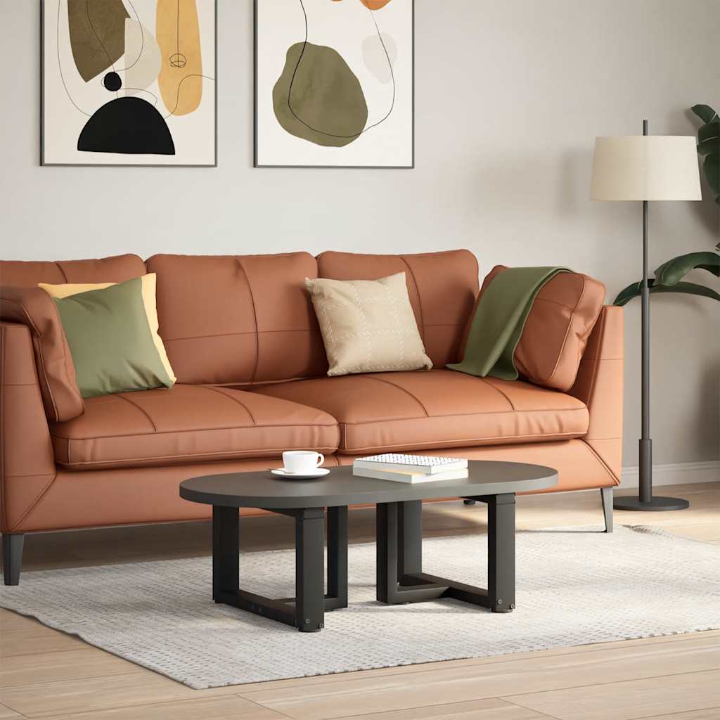 Salongbordben T-formet 2 stk svart 50x25x(30-31) cm stål