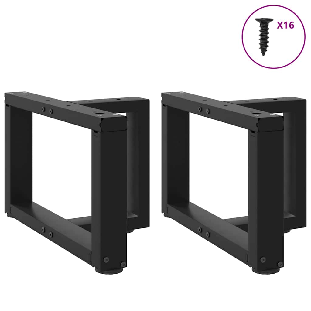 Salongbordben T-formet 2 stk svart 50x25x(30-31) cm stål