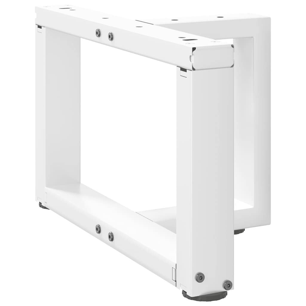 Salongbordben T-formet 2 stk hvit 50x25x(30-31) cm stål