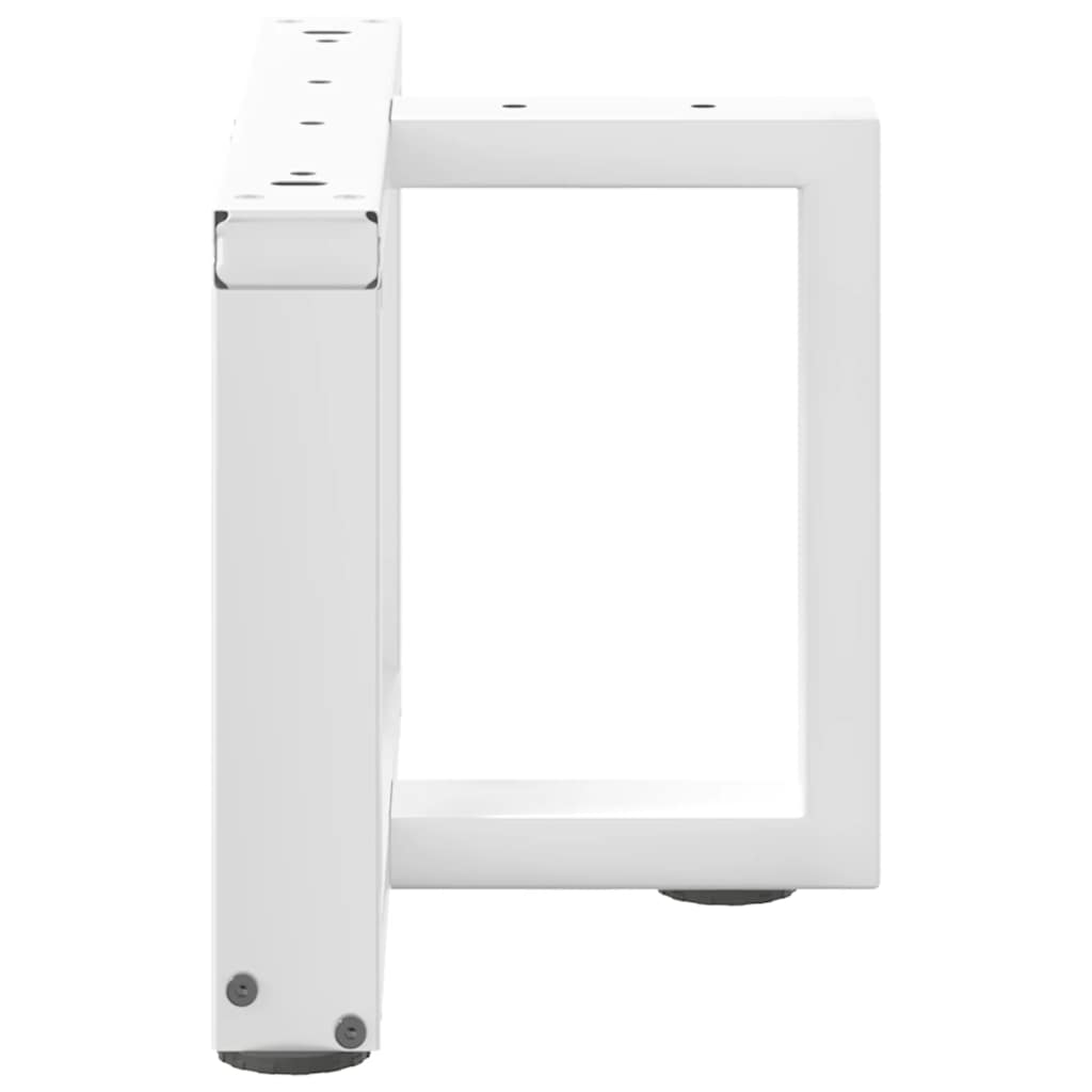 Salongbordben T-formet 2 stk hvit 50x25x(30-31) cm stål