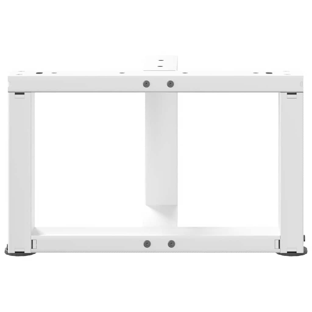 Salongbordben T-formet 2 stk hvit 50x25x(30-31) cm stål