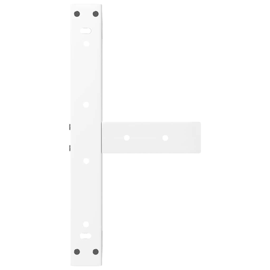 Salongbordben T-formet 2 stk hvit 50x25x(30-31) cm stål