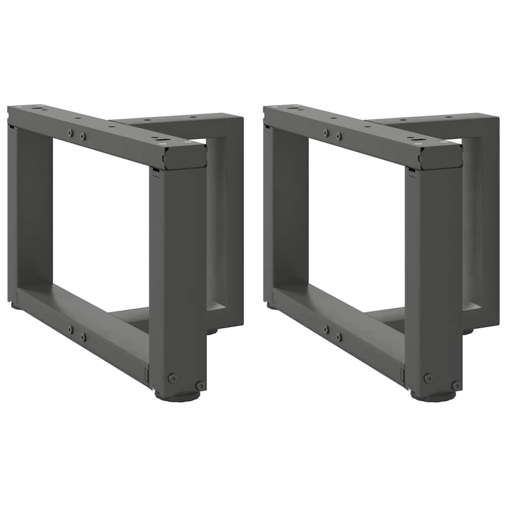 Salongbordben T-formet 2 stk antrasitt 50x25x(30-31) cm stål