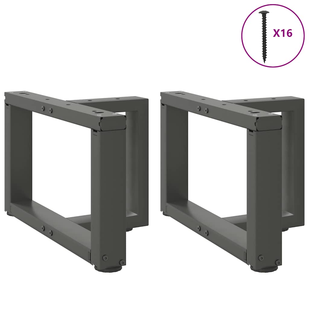 Salongbordben T-formet 2 stk antrasitt 50x25x(30-31) cm stål