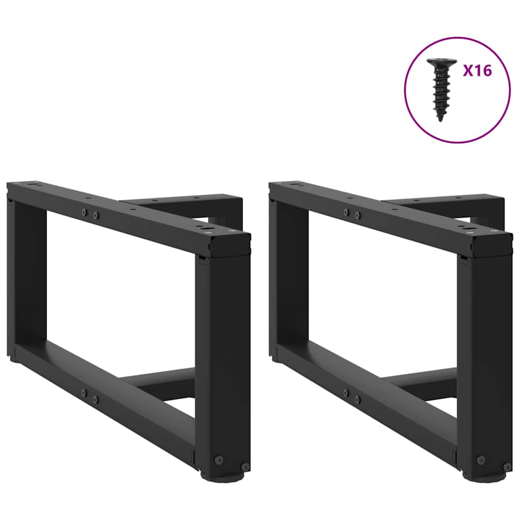 Salongbordben T-formet 2 stk svart 60x25x(30-31) cm stål
