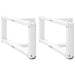Salongbordben T-formet 2 stk hvit 70x25x(30-31) cm stål