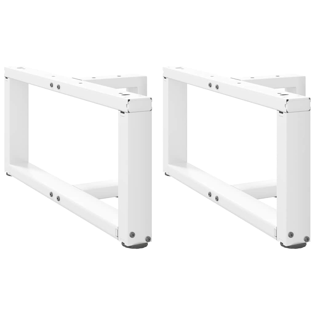 Salongbordben T-formet 2 stk hvit 70x25x(30-31) cm stål