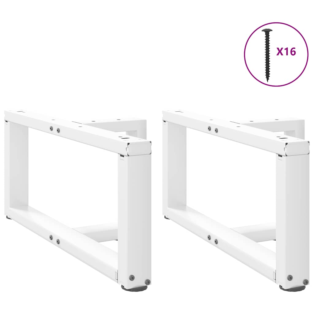 Salongbordben T-formet 2 stk hvit 70x25x(30-31) cm stål
