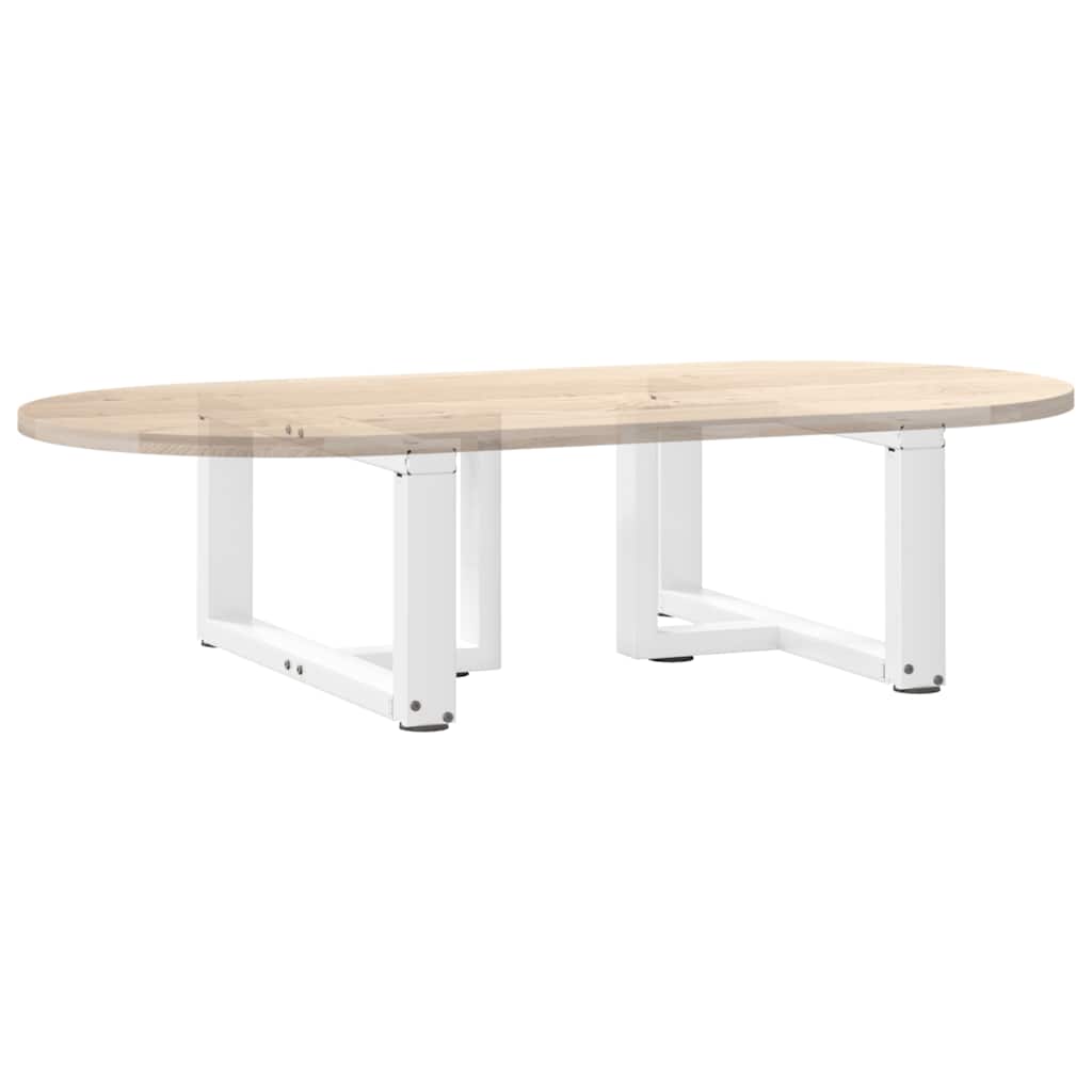 Salongbordben T-formet 2 stk hvit 70x25x(30-31) cm stål