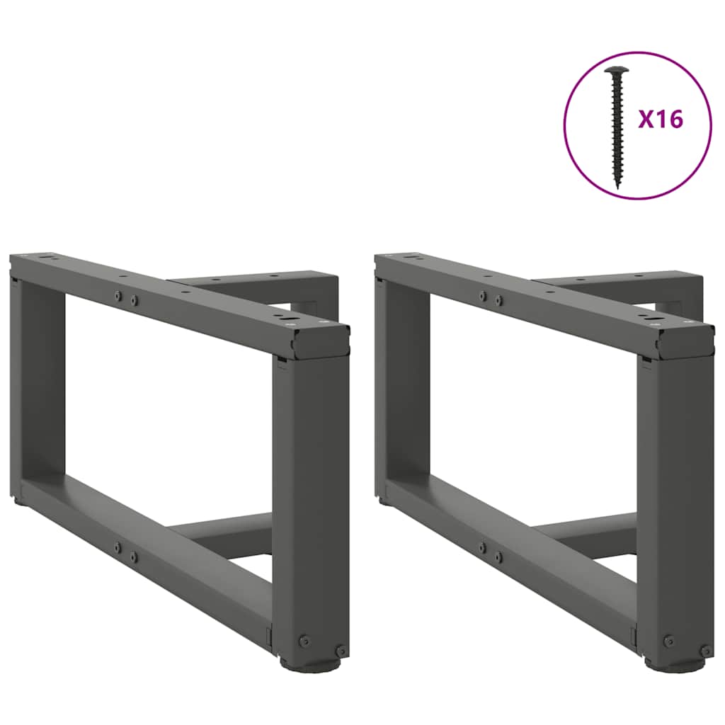 Salongbordben T-formet 2 stk antrasitt 70x25x(30-31) cm stål