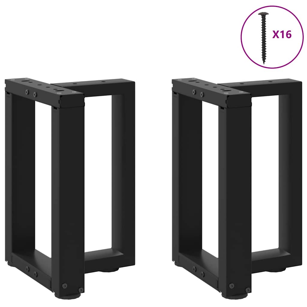 Salongbordben T-formet 2 stk svart 28x25x(42-43) cm stål