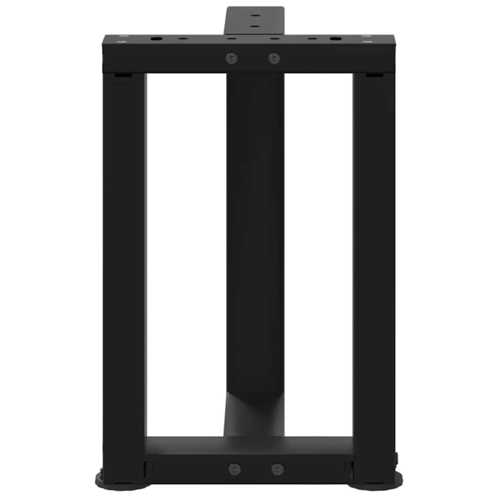 Salongbordben T-formet 2 stk svart 28x25x(42-43) cm stål