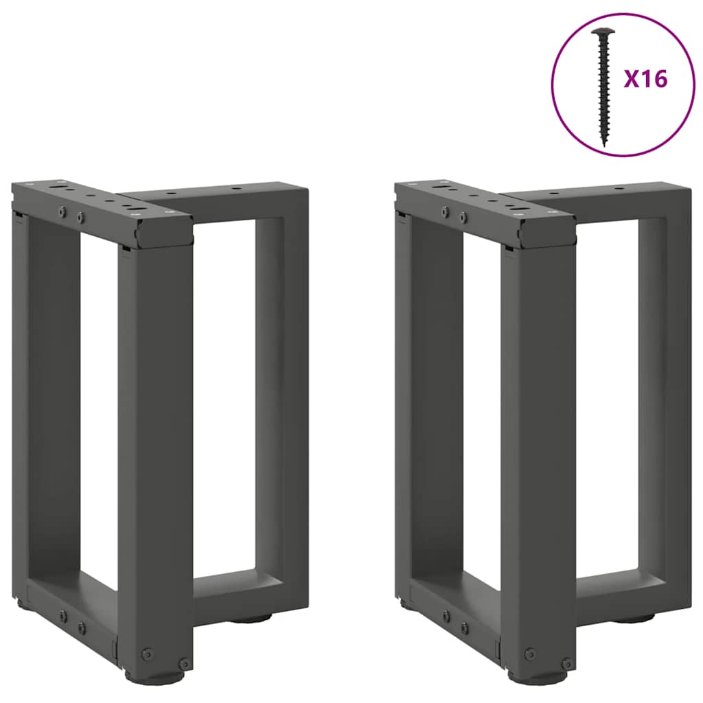 Salongbordben T-formet 2 stk antrasitt 28x25x(42-43) cm stål