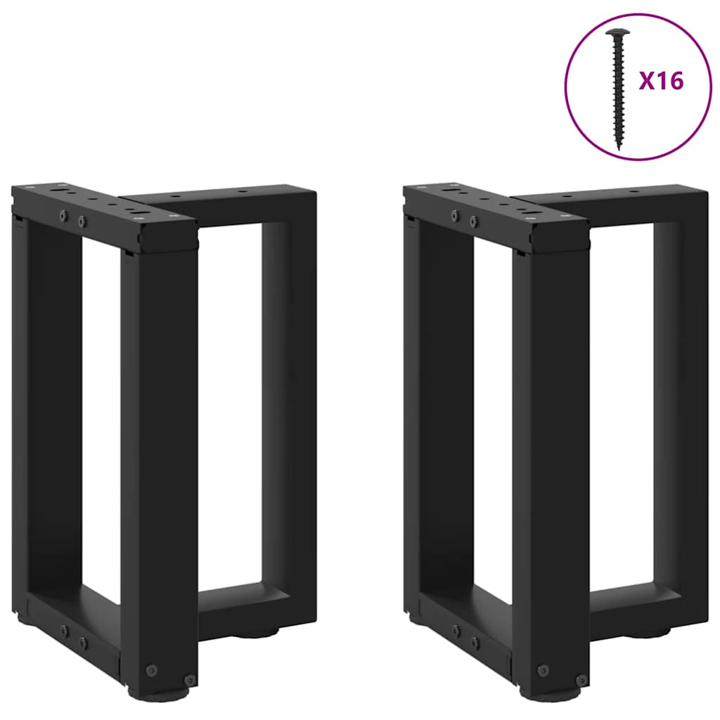 Salongbordben T-formet 2 stk svart 38x25x(42-43) cm stål