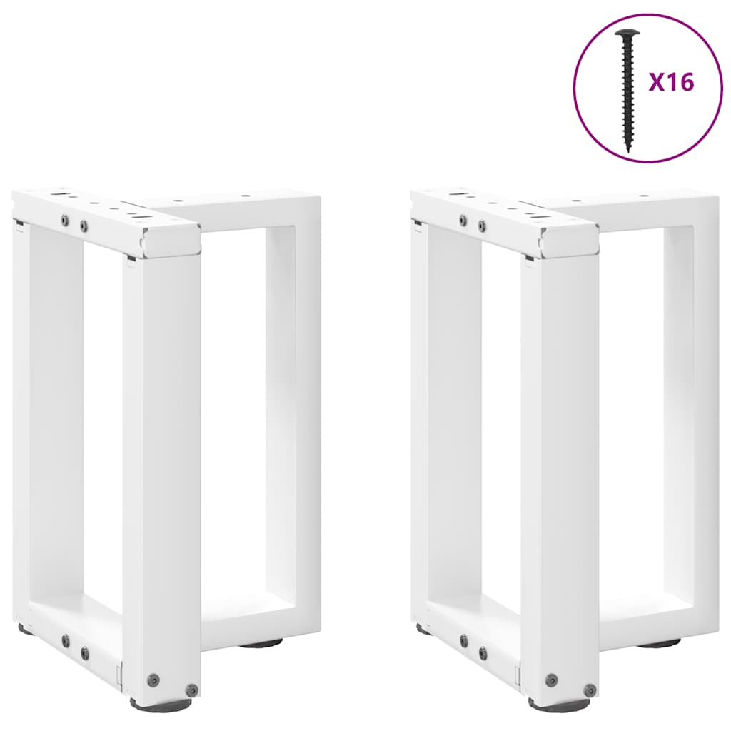 Salongbordben T-formet 2 stk hvit 38x25x(42-43) cm stål