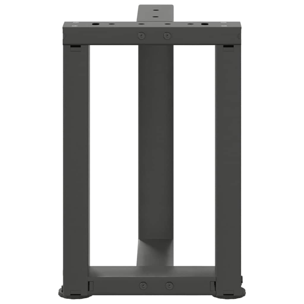 Salongbordben T-formet 2 stk antrasitt 38x25x(42-43) cm stål