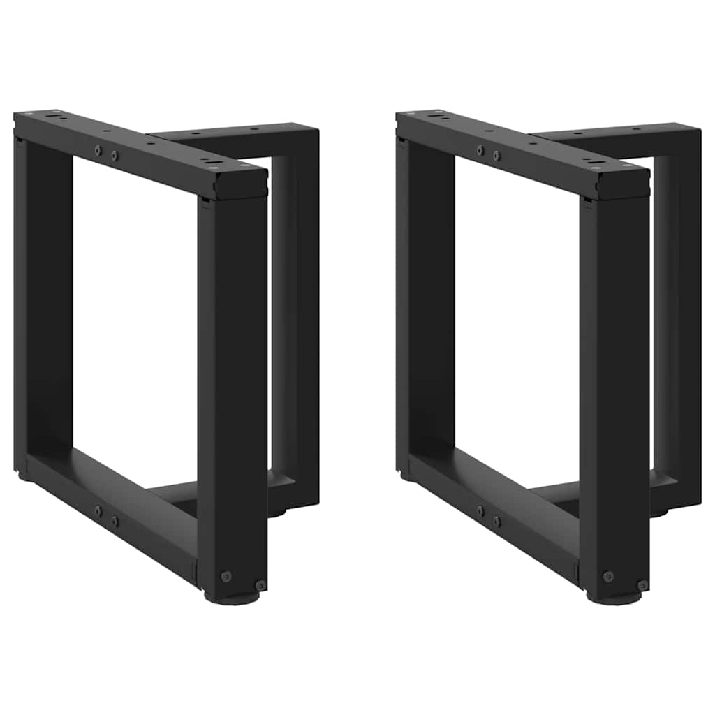 Salongbordben T-formet 2 stk svart 50x25x(42-43) cm stål