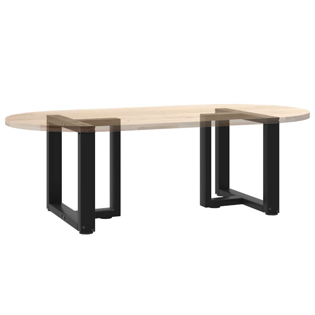 Salongbordben T-formet 2 stk svart 50x25x(42-43) cm stål